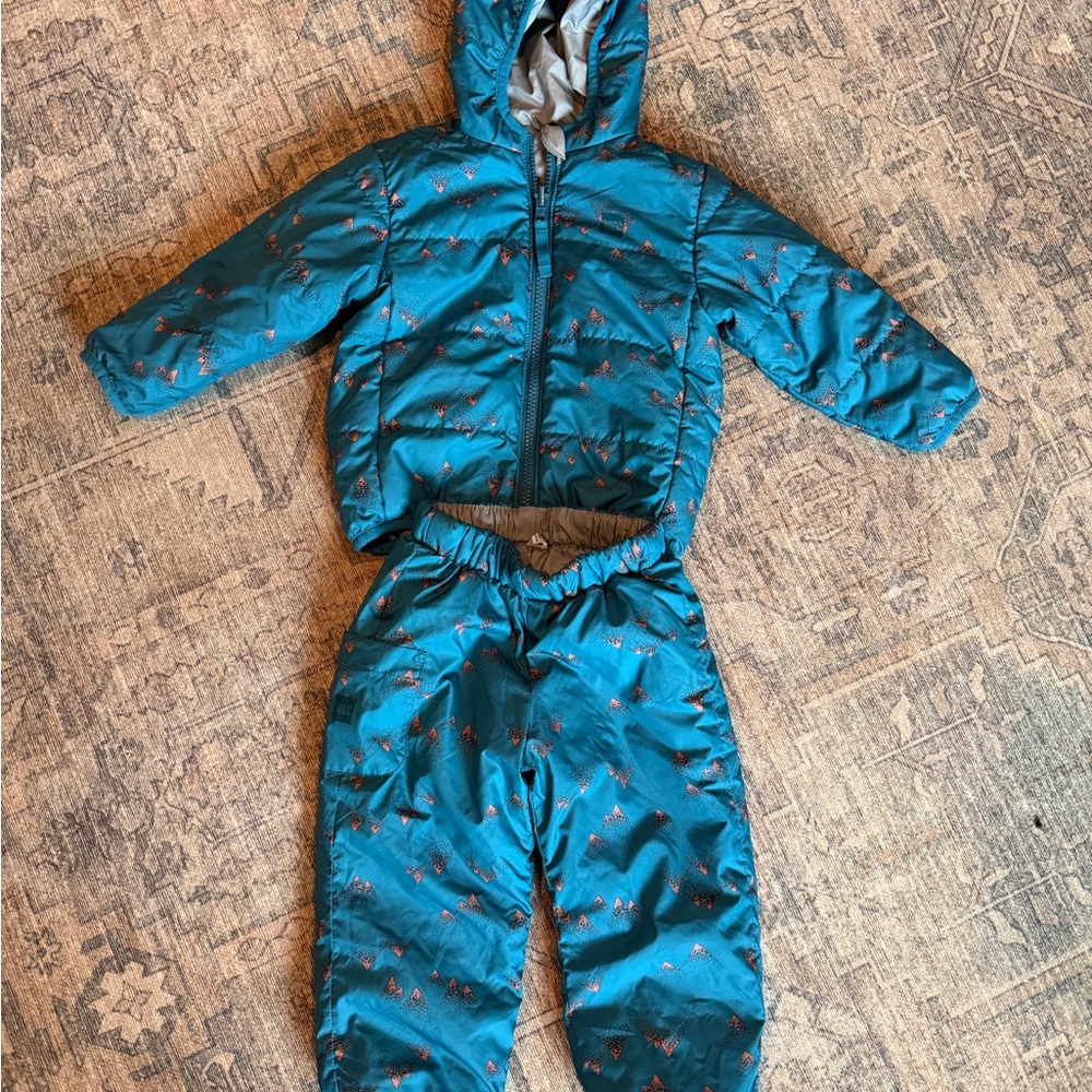 MEC Kids Jacket & Pants Set - Blue with Pattern. Reversible to Grey
